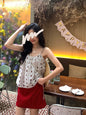 white embroidery outer wear small camisole sleeveless vest