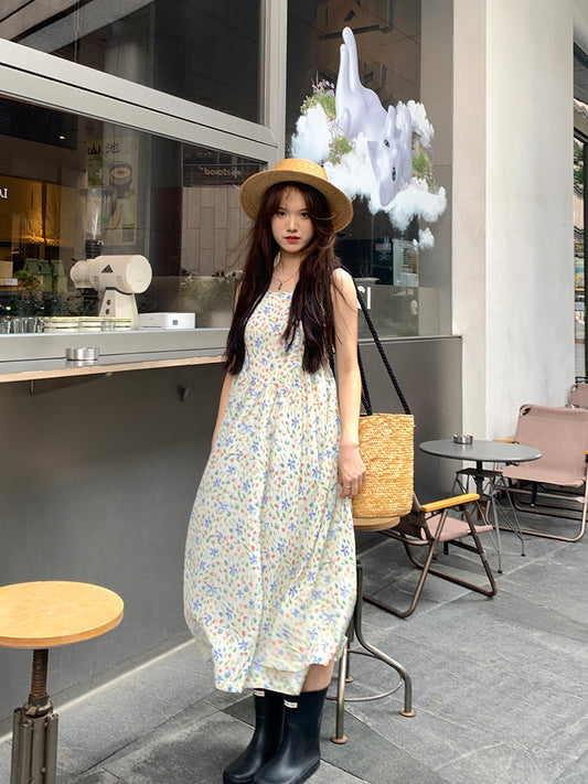 floral suspender skirt dress 2024 new arrival